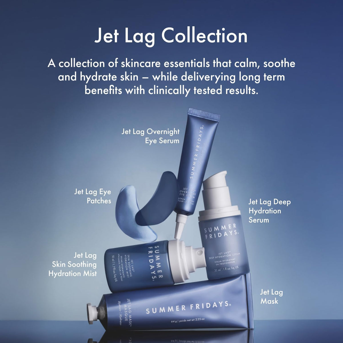 Summer Fridays Mini Jet Lag Mask - Hydrating Overnight Face Mask, Moisturizer + Eye Cream - Enriched with Hyaluronic Acid, Niacinamide, + Antioxidants - Multitasking Travel Size Skin Care (1 Oz)
