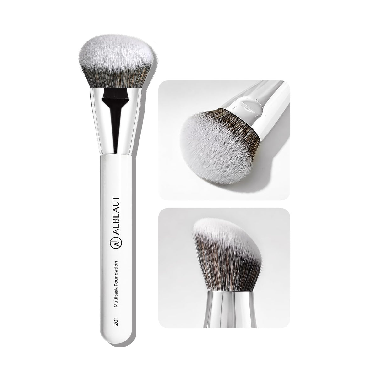 Albeaut Tapered Eye Shadow Brush, Medium Powder Eyeshadow Blending Brush for Crease, Fluffy Eye Makeup Tool for Women and Girls (195 Pro Blender)