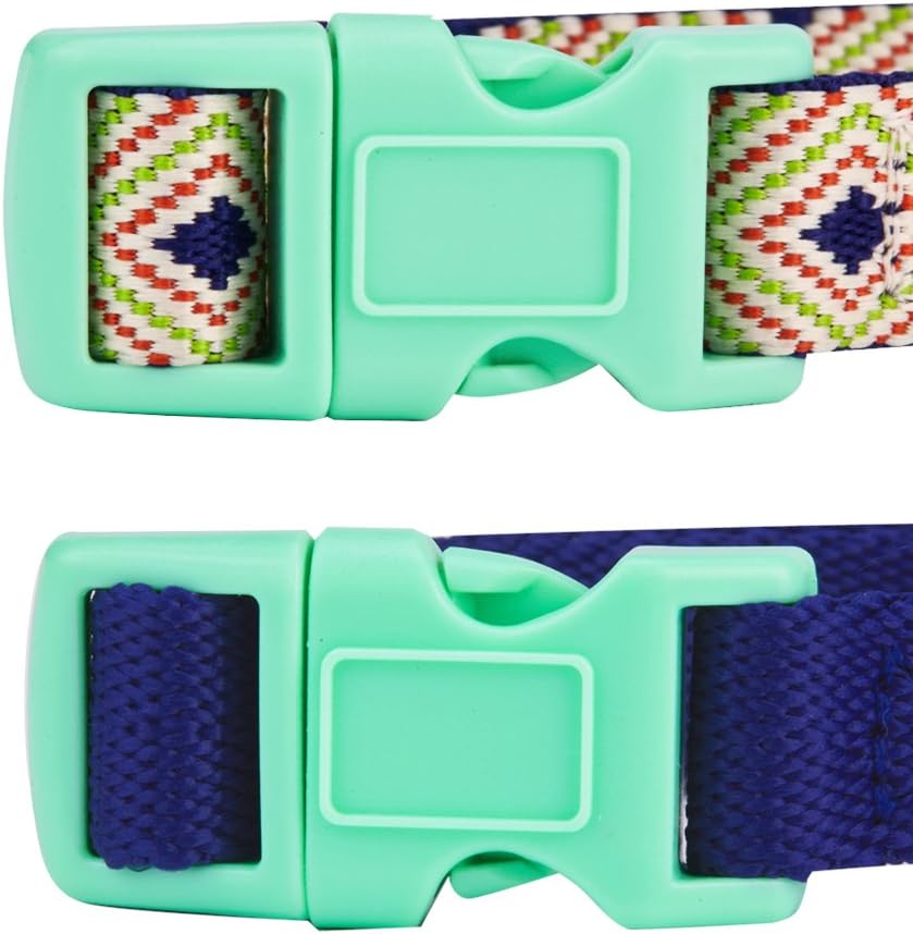 Blueberry Pet Pack of 2 Multiple Patterns Mix and Match Stunning Diamonds Adjustable Dog Collar with Detachable Green Bow Tie, Small, Neck 12"-16"