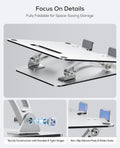 Nulaxy Ergonomic Adjustable Laptop Stand for Desk, Dual Foldable Computer Riser with Advanced Heat-Vent, Heavy-Duty Portable Notebook Holder for Posture Correction, Compatible with Mac 10-16" Laptops