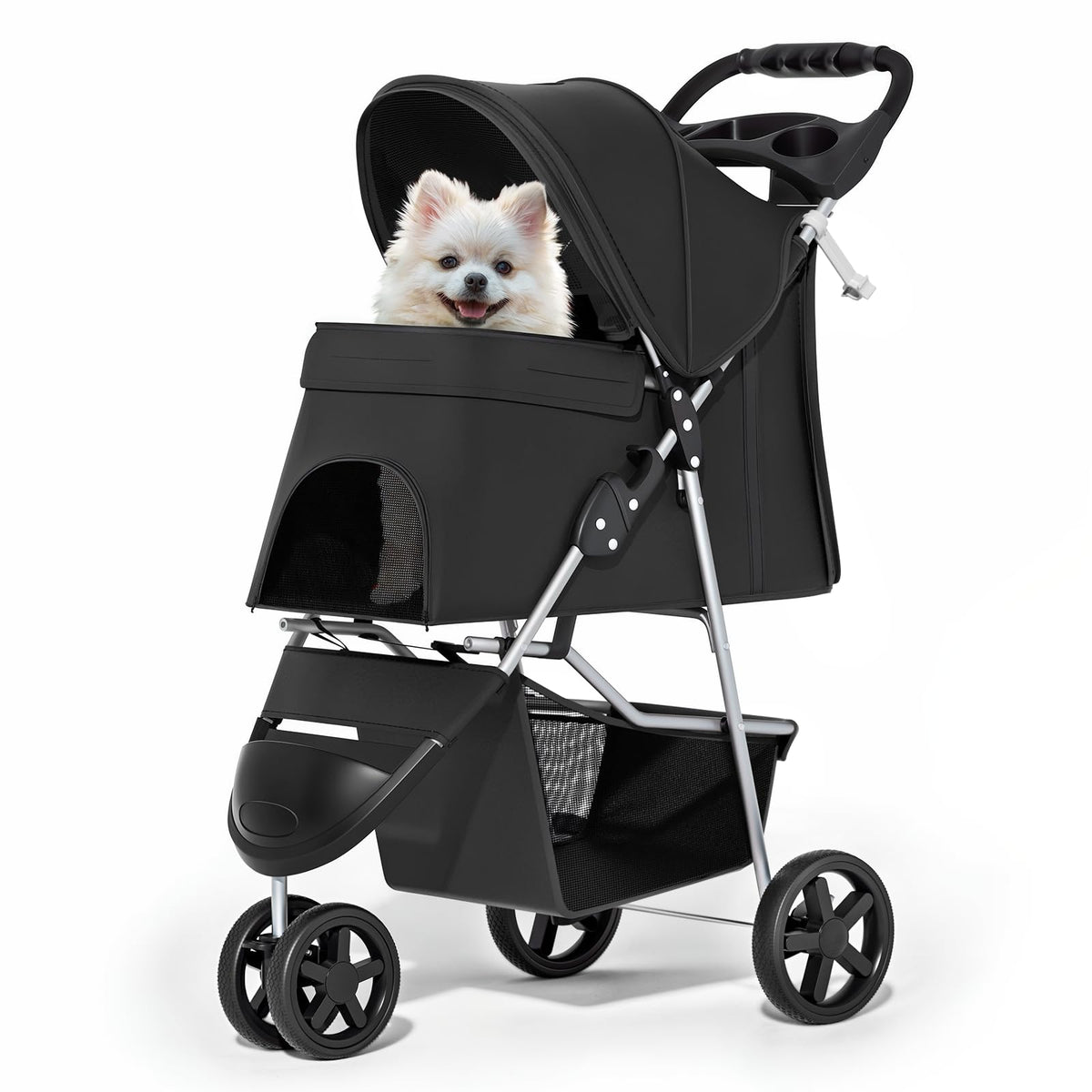 MoNiBloom Pet Stroller for Small/Medium Dogs and Cats up to 33 lbs, Pink