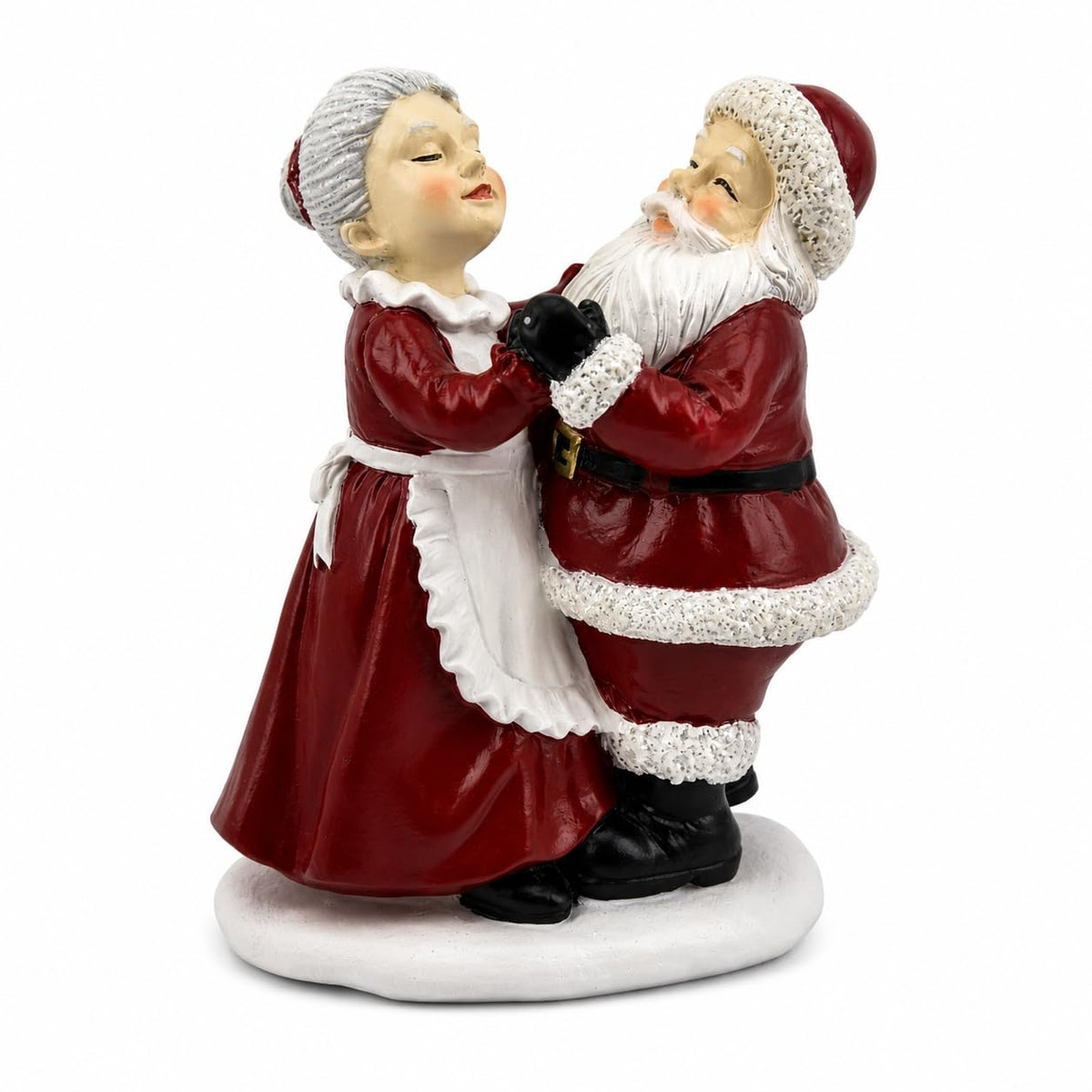 5.5'' Santa and Mrs. Claus Mistletoe Figurine Christmas Tabletop Decor