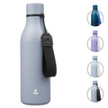 Konokyo Insulated Water Bottle with Strap,18 oz Double Wall Stainless Steel Vacuum Bottles Metal Water Flask,Macaron Green
