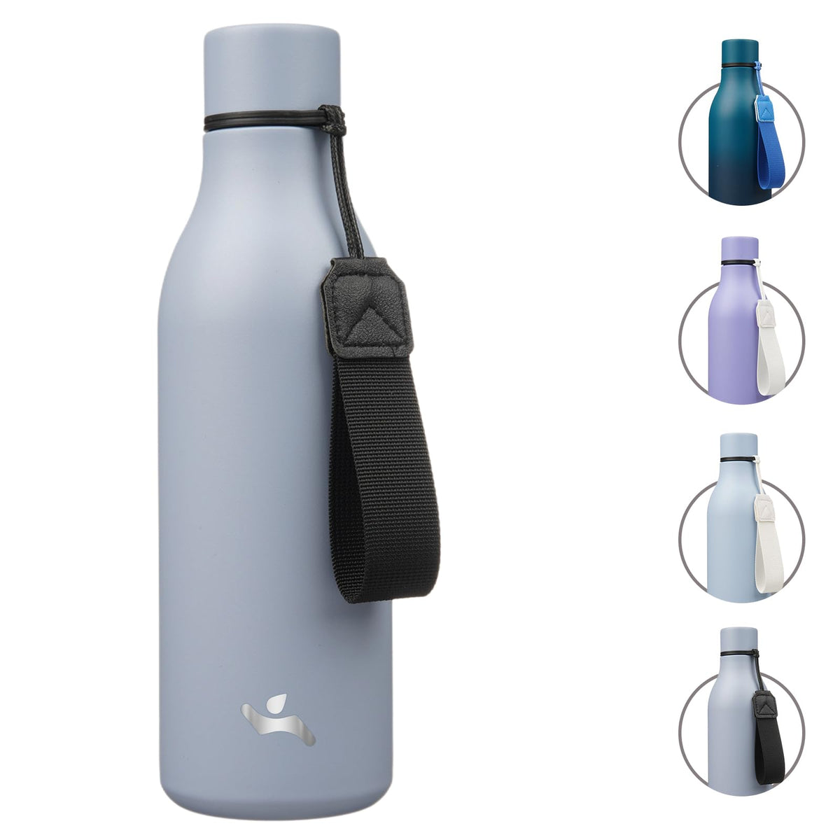 Konokyo Insulated Water Bottle with Strap,18 oz Double Wall Stainless Steel Vacuum Bottles Metal Water Flask,Macaron Green