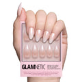 Glamnetic Press On Nails - Short Round, Glossy Fake Nails 30 Pc Full Kit | Neutral press on nails, 12 sizes. Everyday glue-on set. Waterproof, chip-resistant, up to 2 weeks wear