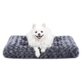 KSIIA Washable Dog Bed Deluxe Plush Dog Crate Beds Comfy Kennel Pad Anti-Slip Pet Sleeping Mat for Large, Jumbo, Medium, Small Dogs Breeds, 41" x 27", Gray