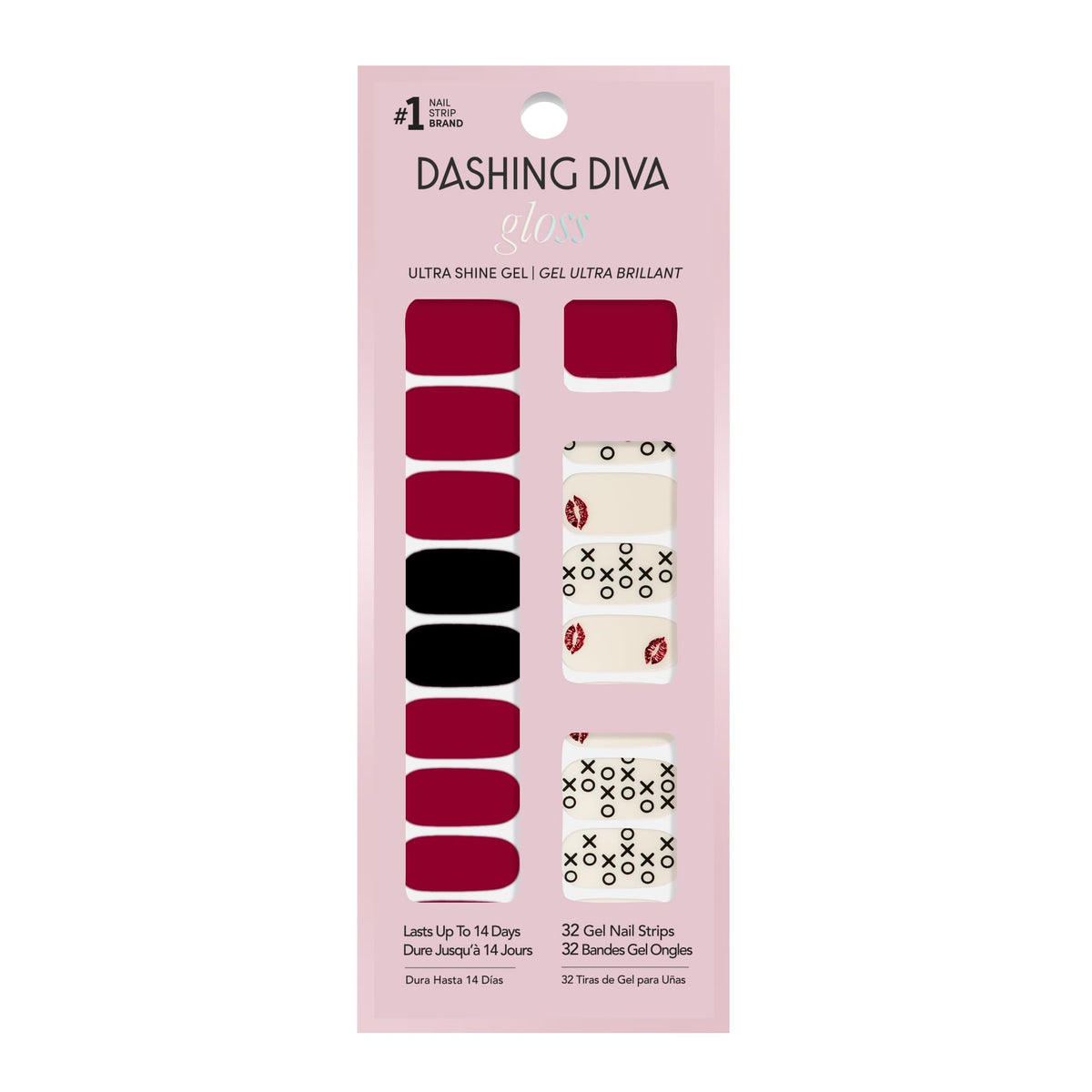Dashing Diva Gloss Nail Strips - Crystal Clear - UV Free, Chip Resistant, Long Lasting Gel Stickers - Contains 32 Wraps, 1 Prep Pad, 1 File