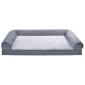 Amazon Basics Living Room Couch Dog Bed with Premium Foam, Non-Slip Bottom, Removable Washable Cover, Pressure-Relief Support for Dogs up to 55lbs, Large (36" x 27"), Grey