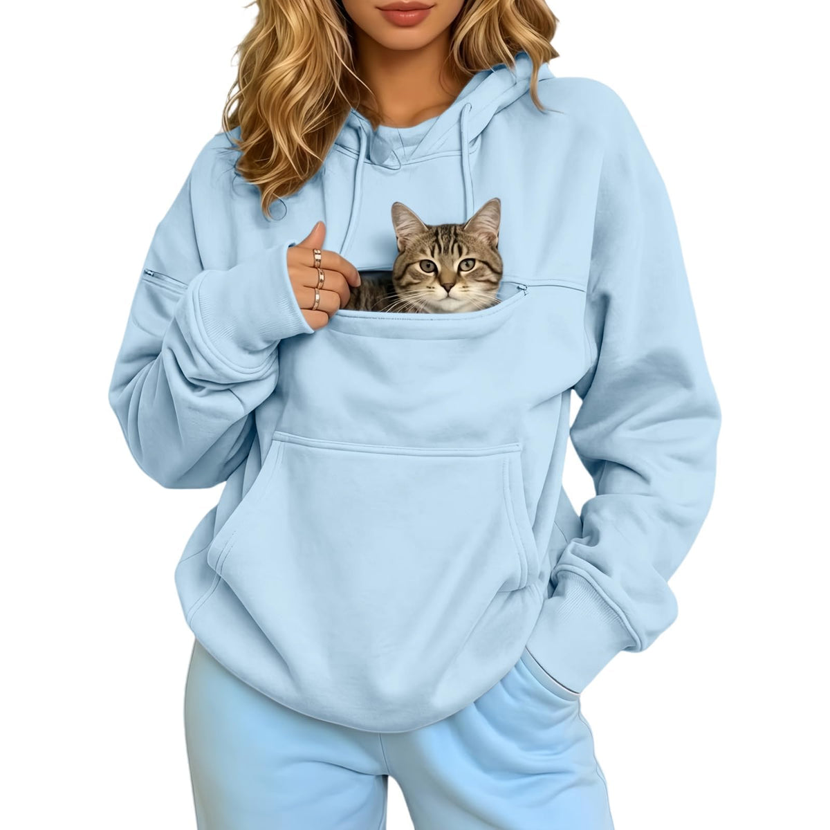 Pet Pouch Hoodie Cat Carrier Hoodies Dog Sweatshirts With Zipper Pockets