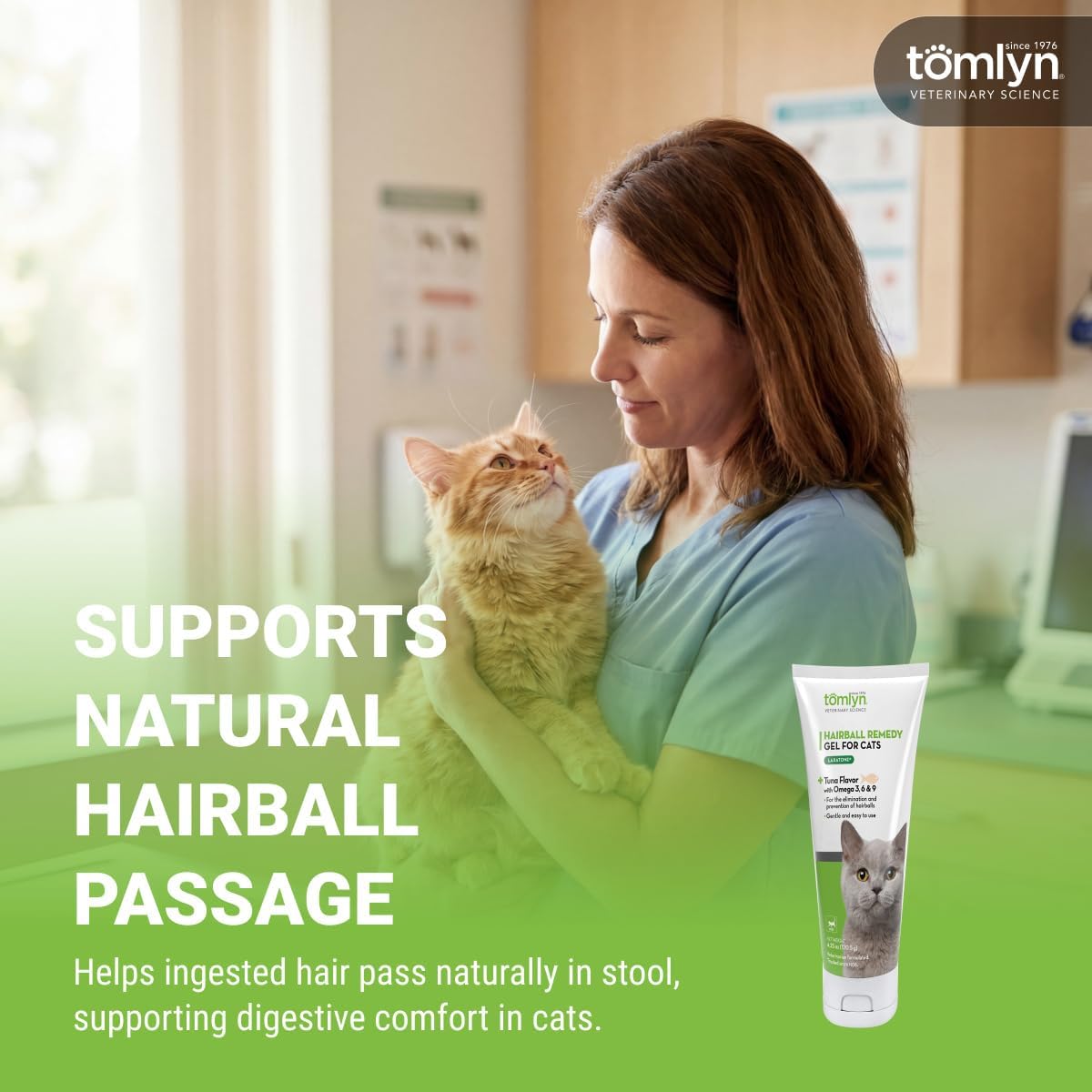 Tomlyn Laxatone Tuna-Flavored Hairball Remedy Gel for Cats and Kittens, 4.25oz