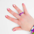 Kiss Impress Mini Mani Press On Nails for Girls & Tween Kids, 20 Super Duper Short Squoval Press-Ons with Pink Glitter Sprinkle, Mom Approved for Small Nail Beds, No Glue Needed, Mini File Included