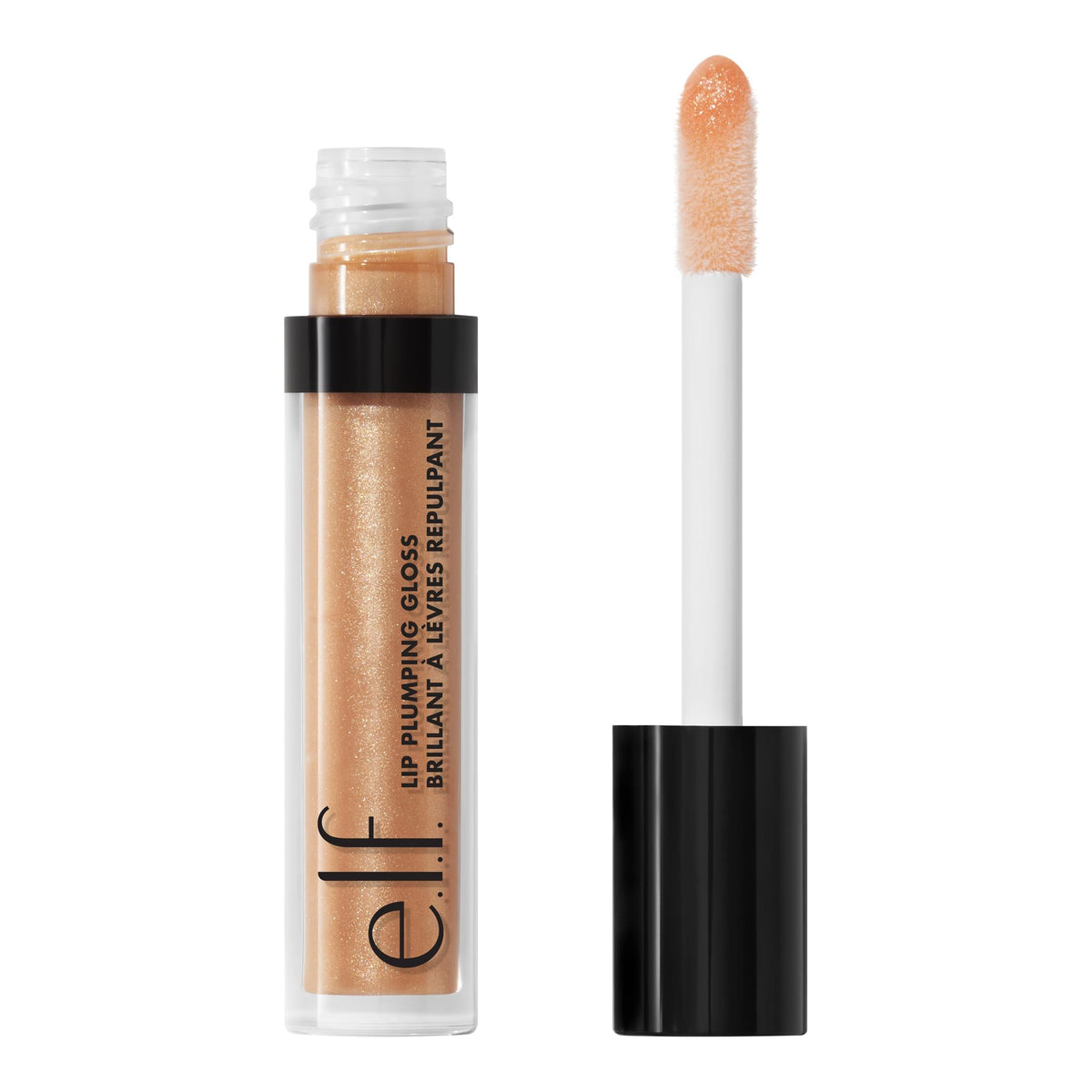 e.l.f. Lip Plumping Gloss, High-Shine Sheer Color, Hydrates & Creates Fuller Lips With Vitamin E, Vegan & Cruelty-Free, Mocha Twist, 0.1 Fl Oz