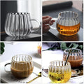 Clear Classic Glass Halloween Cups with Handle 12 Oz- Heat-Resistant Cute Pumpkin Coffee Mugs for Home, Office, Party Drinking Cups Microwave Safe (2Pcs)