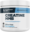 Transparent Labs Creatine HMB - Creatine Monohydrate Powder with HMB for Muscle Growth, Increased Strength, Enhanced Energy Output, and Improved Athletic Performance - 30 Servings, Strawberry Lemonade