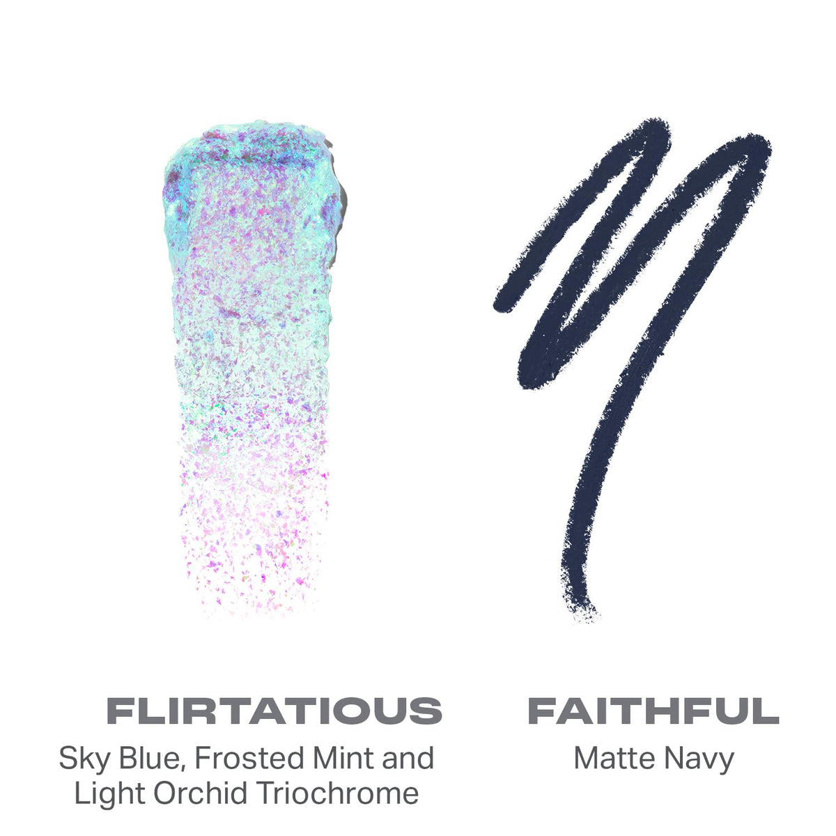 Morphe Mixed Signals Dual-Ended Eyeshadow Stick - Cream Eyeshadow Pigment & Chrome Liquid Flakes for Bold, Layered Eye Makeup Looks - Flirtatious/Faithful (0.028 oz)