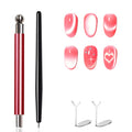 4-Piece Cat Eye Magnet Set – Black Bead-Attracting Nail Magnet Pen & Heart-Shaped Magnet for Nails, Nail Magnets for Nail Art, Cat Eye Magnet for Nail Art, Perfect for Home DIY, Nail Art Design