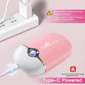 mlogiroa Lash Fan Mini Portable Eyelash Fan Handheld for Eyelash Extension | Rechargeable USB C Air Cooling Blower with Built in Sponge Lash Extension Application Pink