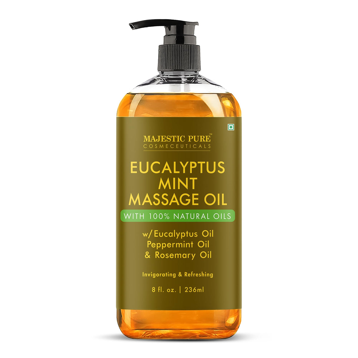 Majestic Pure Firming Body Massage Oil- Helps Smooth the Appearance of Cellulite & Improve Skin Texture- Natural Oils with Collagen- Refreshing Aromatherapy Body Oil for Legs & Full Body - 8 fl oz