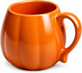 1 Pcs 14 oz Pumpkin Mug Ceramic Coffee Mug Fall Halloween Thanksgiving Autumn Pumpkin Shape Cup with Handle for Halloween Party Decoration