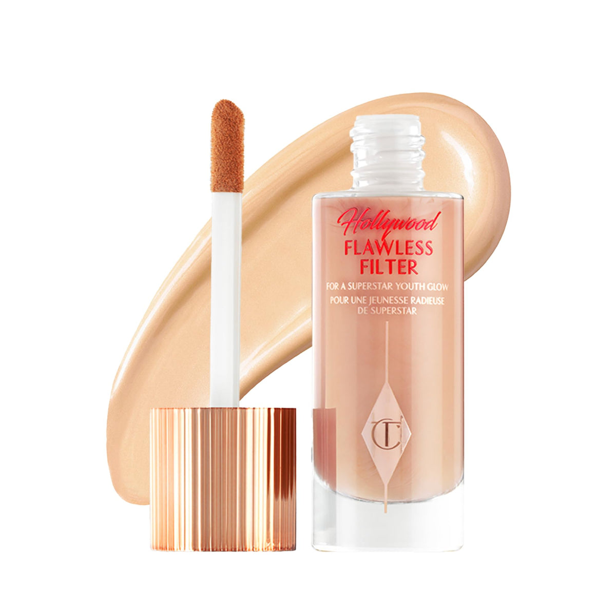 Charlotte Tilbury Hollywood Flawless Filter - Multi‑Use Makeup Primer, Complexion Booster & Illuminating Liquid Highlighter with Sheer Coverage - Smooths & Blurs Skin