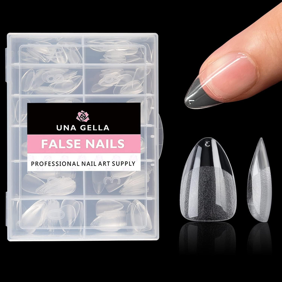 UNA GELLA French Toe Nail Press Ons, Pre-Etched 15 Sizes Sharp Square Berry Pink 180Pcs Press On Toenails False Toes Soft Gel Square Full Cover Fake Toenails for Nail Extensions DIY Salon Pedicure