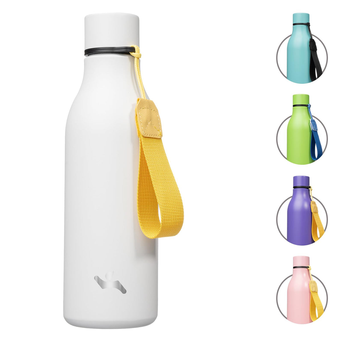 Konokyo Insulated Water Bottle with Strap,18 oz Double Wall Stainless Steel Vacuum Bottles Metal Water Flask,Macaron Green