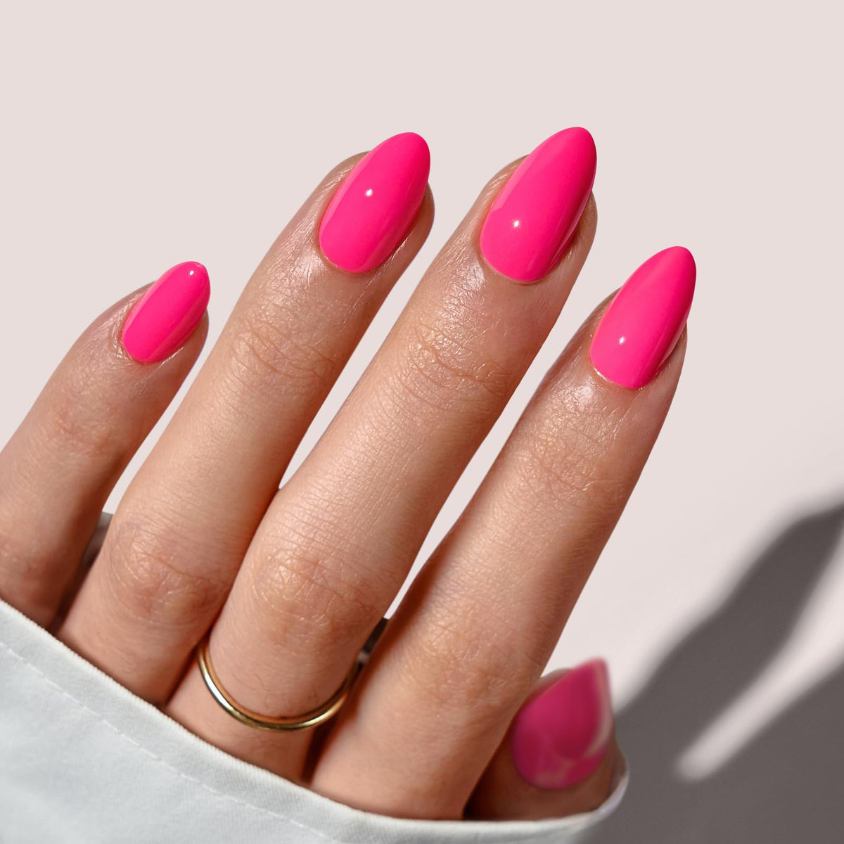 BTArtbox Press On Nails Square - Solid Pink Short Press On Nails with Glue for Women, Opaque Soft Gel Glue On Nails in 16 Sizes - 32 Stick On Nails Kit, Yoga