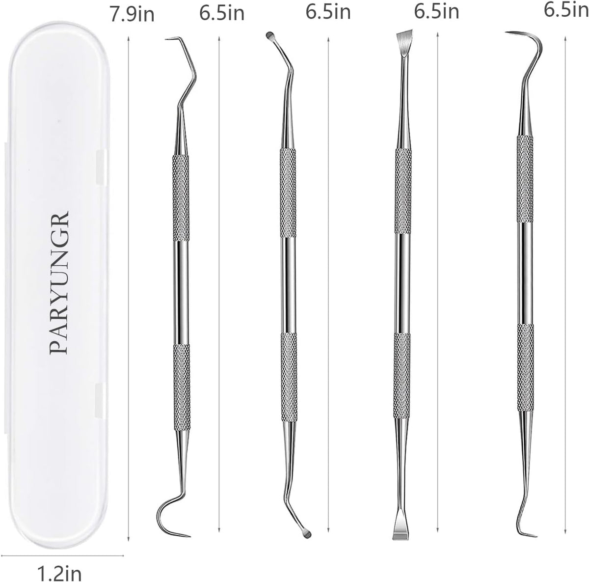 Dental Tools Pet Dog Teeth Cleaner Tool Kit, Stainless Steel Plaque Remover Dental Picks Tooth Tartar Scraper, Pets Oral Care Hygiene Set for Cats and Dogs Use with Case
