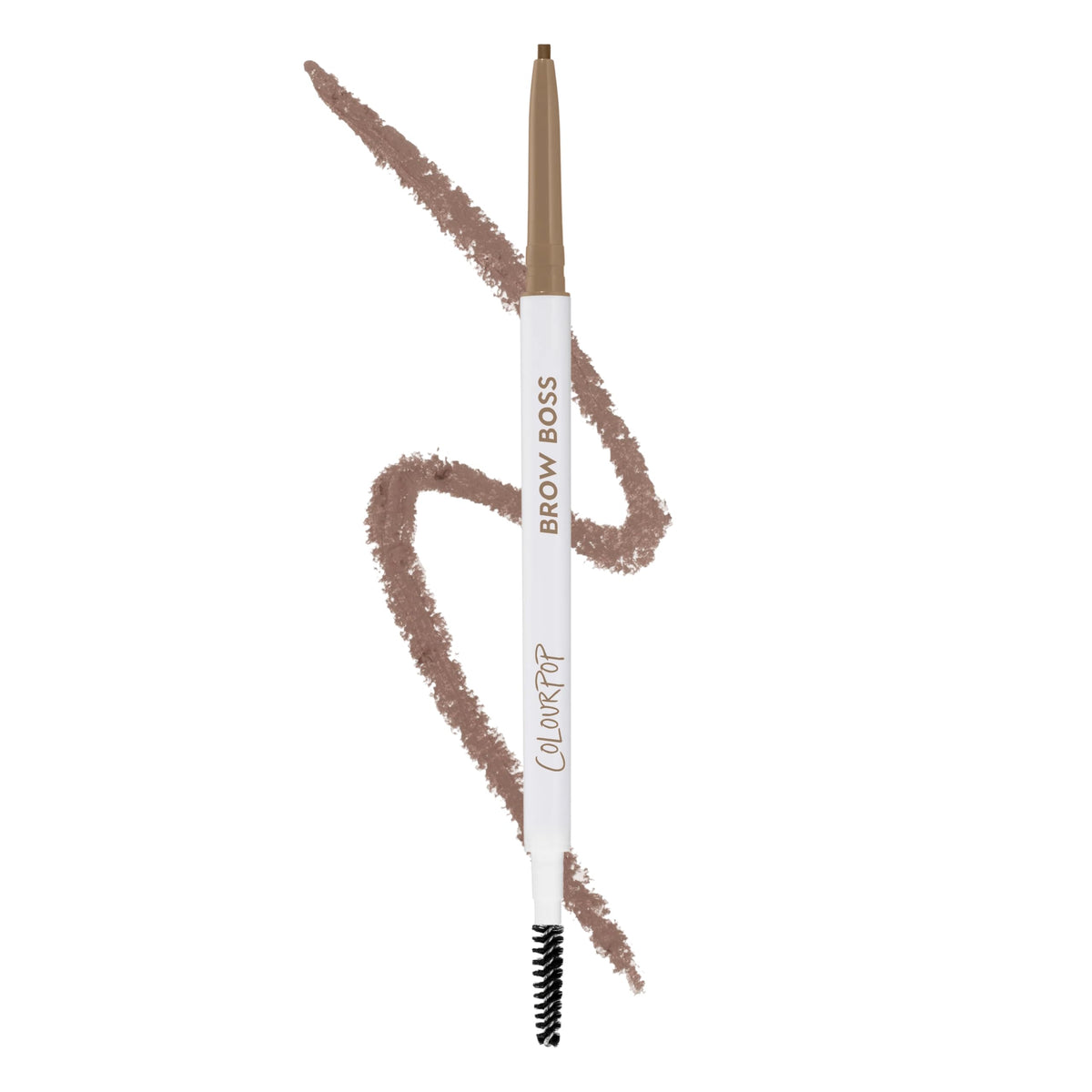 Colourpop Brow Boss Waterproof Eyebrow Pencil - Defining Brow Pencil with Precision Tip, Retractable Twist & Built-In Spoolie - 8-Hour Wear - Creates Natural Hair-Like Strokes - Dark Brown (0.003 oz)