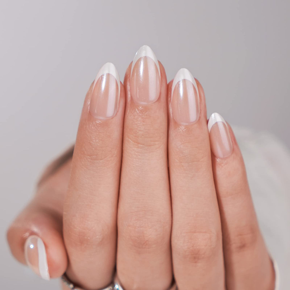 BTArtbox Press On Nails, Liquid Radiance, Medium Almond, Cat Eye, 32Ct | Lamp-Curable 4-Week Wear, Salon-Quality Natural Nails, 10-Minute Easy Daily Application, 16 Sizes, All-in-One Complete Kit