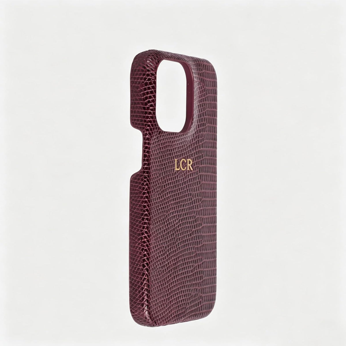 Personalise Gold Silver Initial Letters Leather Case for iPhone 14 15 16 17 Pro max 13 17 Pro Xs Max 12 11 XR 14 15 16 Plus 17air Luxury Lizard Skin Texture PU Cover (Burgundy)
