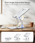Nulaxy Ergonomic Adjustable Laptop Stand for Desk, Dual Foldable Computer Riser with Advanced Heat-Vent, Heavy-Duty Portable Notebook Holder for Posture Correction, Compatible with Mac 10-16" Laptops