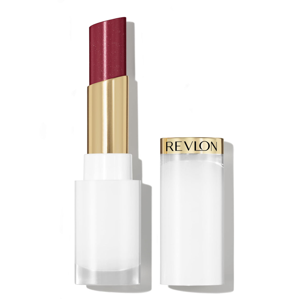 REVLON Super Lustrous Glass Shine Balm, Sheer Glossy Tinted Lip Balm, Hydrating Formula with Hyaluronic Acid, Aloe & Rose Quartz, 004 Nude Illuminator, 0.11 oz