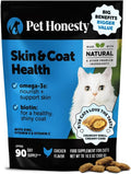 Cat Skin & Coat Supplement Crunchy Creamy Chews - Salmon Oil for Cats Omega 3 Itchy Dry Skin Relief - Feline Shedding Control - Biotin Vitamins for Indoor Cats Shiny Soft Coat (90-Day Supply)