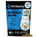 Cat Skin & Coat Supplement Crunchy Creamy Chews - Salmon Oil for Cats Omega 3 Itchy Dry Skin Relief - Feline Shedding Control - Biotin Vitamins for Indoor Cats Shiny Soft Coat (30-Day Supply)
