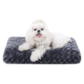 KSIIA Washable Dog Bed Deluxe Plush Dog Crate Beds Comfy Kennel Pad Anti-Slip Pet Sleeping Mat for Large, Jumbo, Medium, Small Dogs Breeds, 41" x 27", Gray