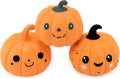 CHIWAVA 3PCS 2.4" Squeak Halloween Pumpkin Latex Dog Toy Set for Small Dogs | Interactive Puppy Toys for Indoor & Outdoor Fetch and Throw, Squeeze Squeak Play, Holiday Gift