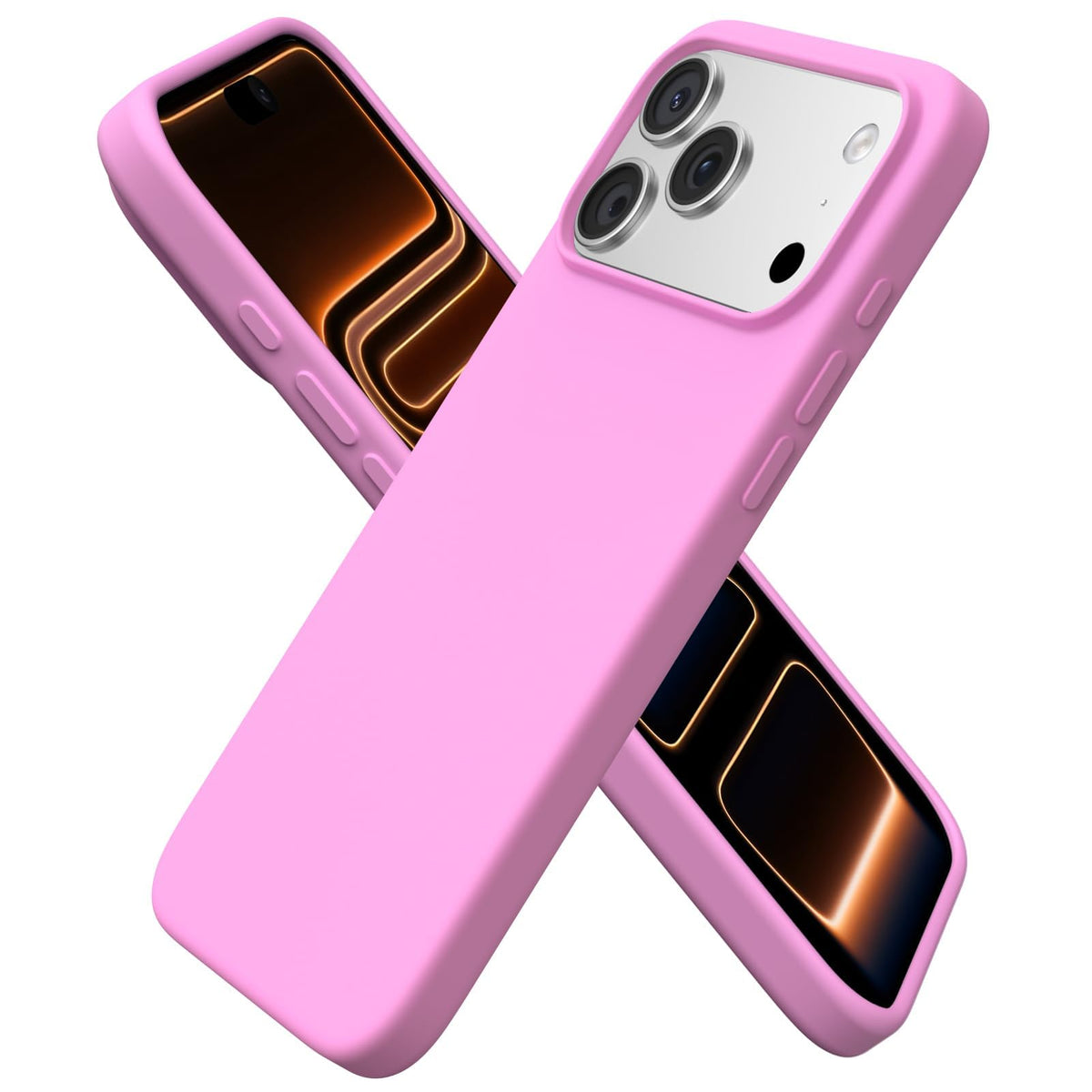 ORNARTO for iPhone 17 Pro Max Case, Liquid Silicone, Chalk Pink