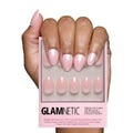 Glamnetic Press On Nails - Short Round, Glossy Fake Nails 30 Pc Full Kit | Neutral press on nails, 12 sizes. Everyday glue-on set. Waterproof, chip-resistant, up to 2 weeks wear
