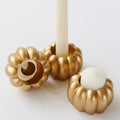 Kate Aspen 2-in-1 Pumpkin Candle Holder Set - Orange Fall Taper, Tealight & Votive Candle Holders - Pumpkin Table Centerpiece, Fall Candle Decor, Halloween Candlestick Holder (Set of 6)