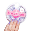 Olive & June Instant Mani Press-On Nails, HZ Velvet, Short, Round | Salon-quality glue-on manicure kit; 42 non-toxic fake nails in 21 sizes, recycled materials, realistic look, lasts 14 days