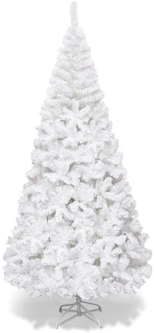 Goplus 6ft Sliver Artificial Christmas Tree with Electroplated Technolog