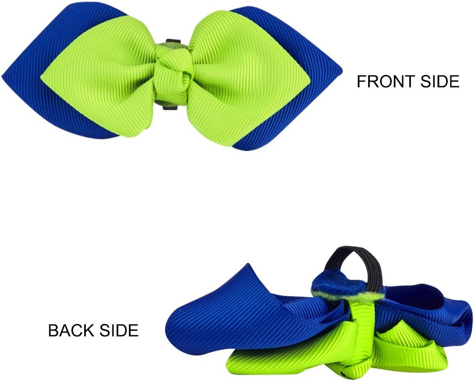 Blueberry Pet Pack of 2 Multiple Patterns Mix and Match Stunning Diamonds Adjustable Dog Collar with Detachable Green Bow Tie, Small, Neck 12"-16"
