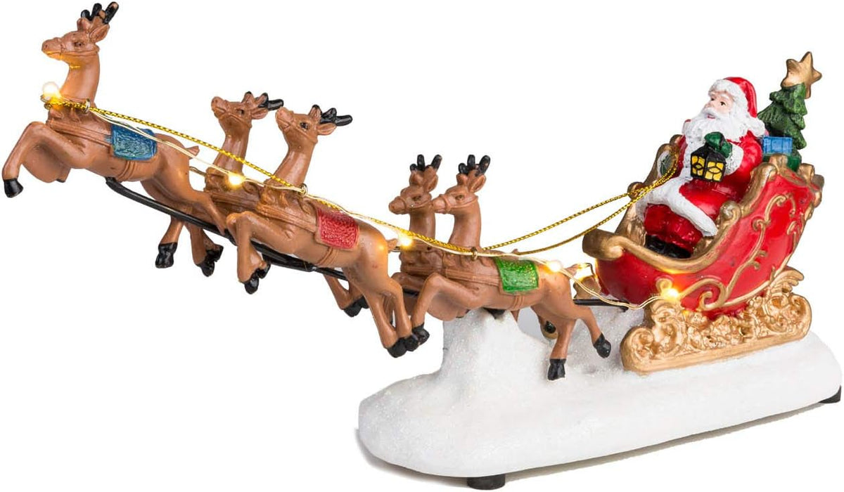 Santa's Sleigh and Reindeer Assortment with Christmas Reindeer Car