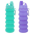 Collapsible Water Bottles Travel water bottle Sports Portable Sport Water Bottle Reusable Water Bottles comes with mountaineering Buckle 500ml silicone Water-proof camping water bottle