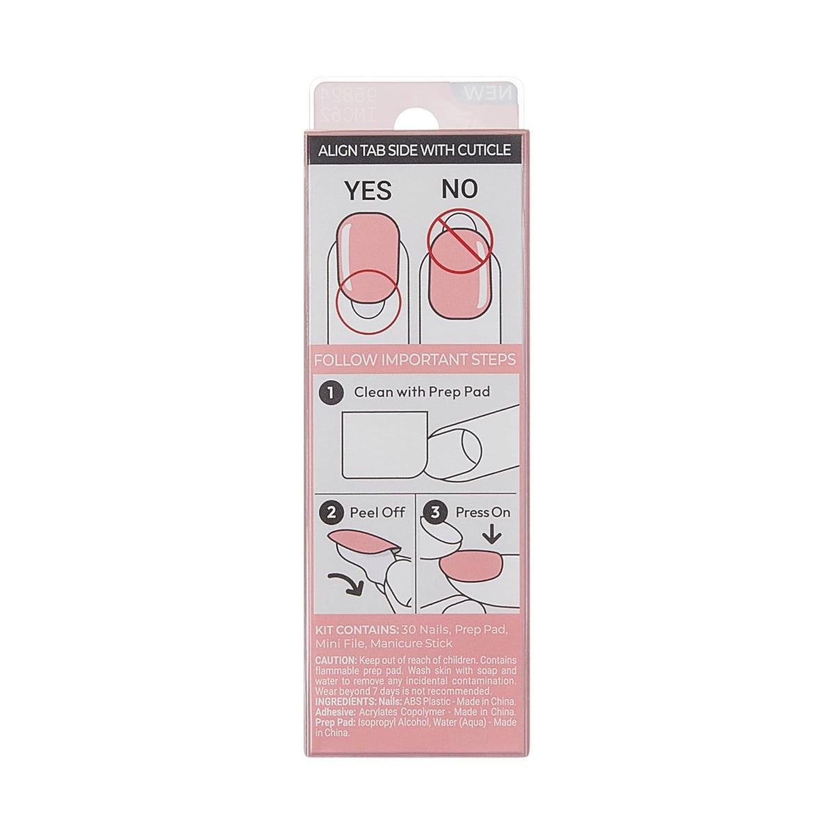 Kiss Impress No Glue Mani Press On Nails, Color, 'Your Magic', Pink, Short Size, Squoval Shape, Includes 30 nails, 1 mini file, 1 prep pad, Instruction Sheet, manicure stick