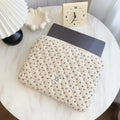 Puffy Laptop Sleeve 13 Inch Cute Quilted Laptop Protective Case Padded Floral Computer Sleeve for MacBook (A-Blue, 13 Inch)
