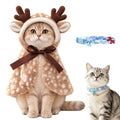 Pet Christmas Tree Hooded Cloak Costume for Cats Small Dogs with a Collar (Christmas Tree with a Collar-Green, S(3-5 lb))