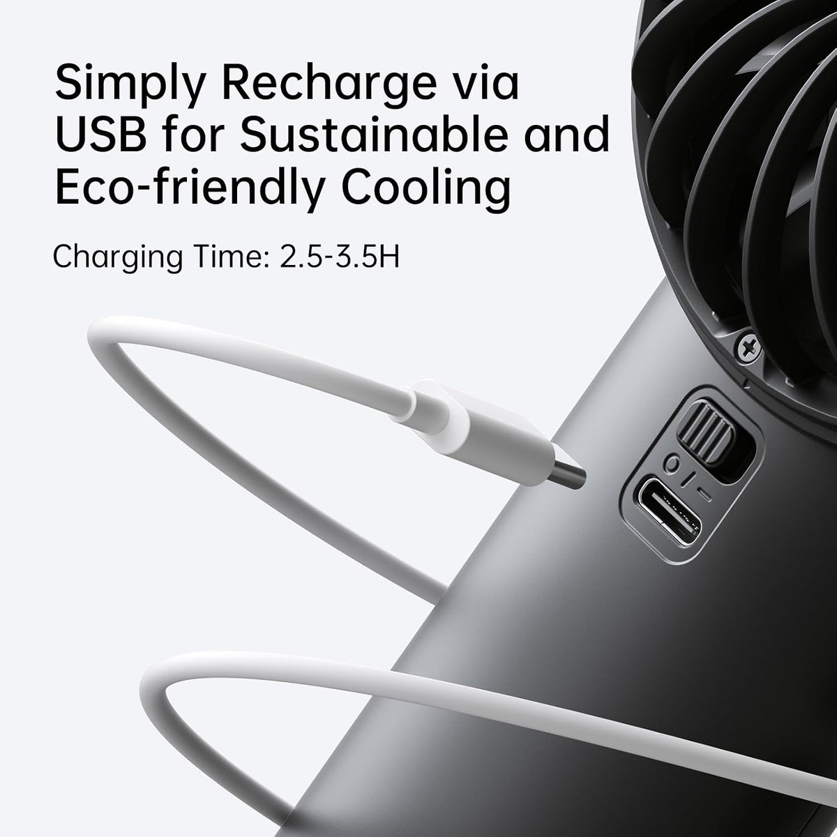 JISULIFE Handheld Portable Fan, 5000mAh Stronger and Longer-Lasting Battery | 5 Speeds, 12-Blade Turbo For Powerful Wider Wind, LED Display, Rechargeable Personal Fan for Travel Concerts Makeup-Black