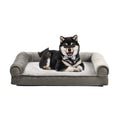 Amazon Basics Living Room Couch Dog Bed with Premium Foam, Non-Slip Bottom, Removable Washable Cover, Pressure-Relief Support for Dogs up to 55lbs, Large (36" x 27"), Grey